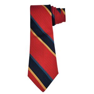 Ketch Rep Tie Necktie Mens Colorful Bold Red Blue Gold Herringbone Style Classic